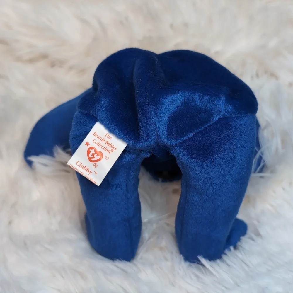 TY Beanie Baby CLUBBY the Royal Blue Teddy Bear - Picture 6 of 10